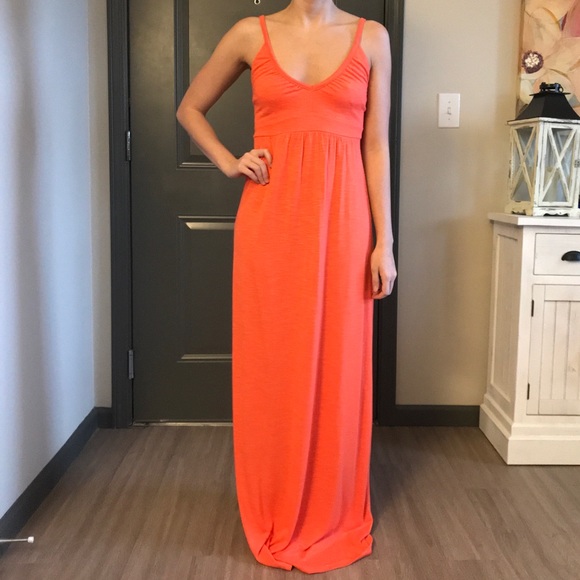 Orange Maxi Tank Top Cotton Dress - Picture 3 of 8